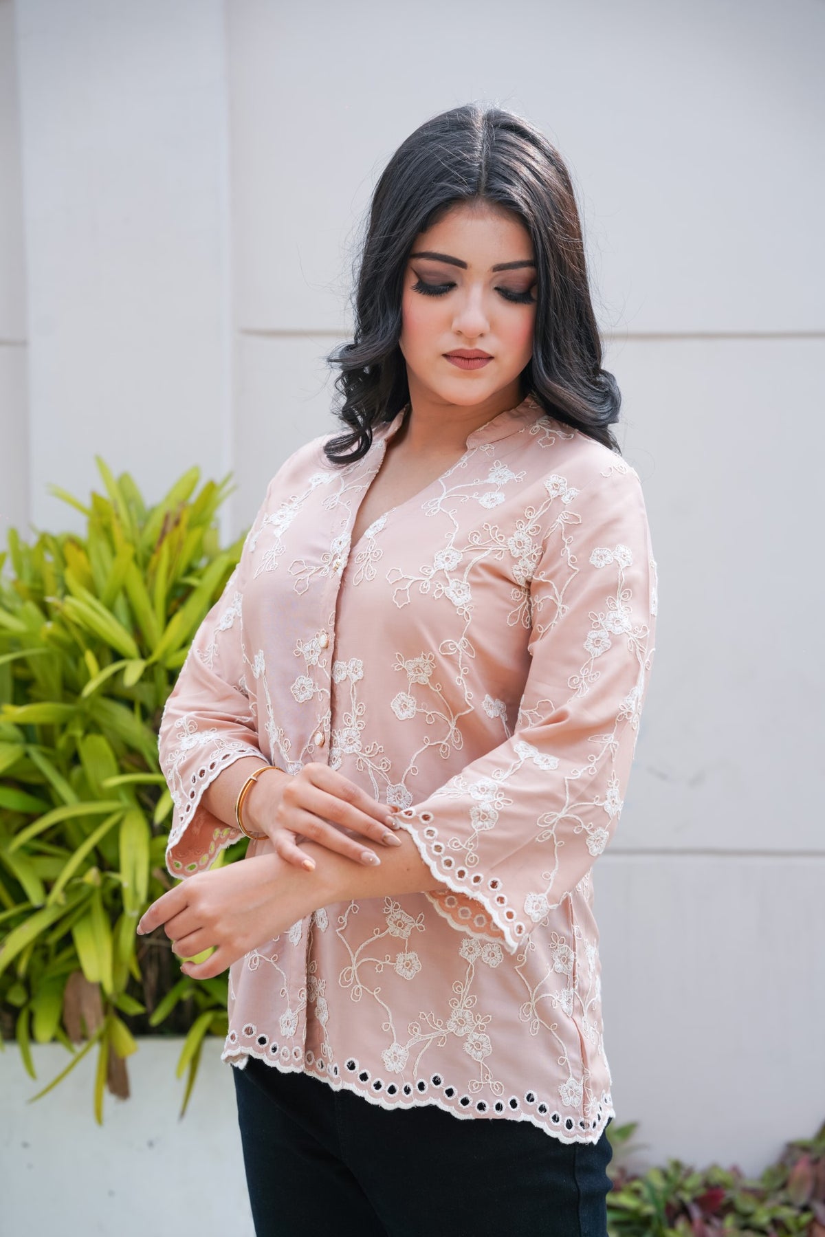 Biscotti Cording Cut-Work Top