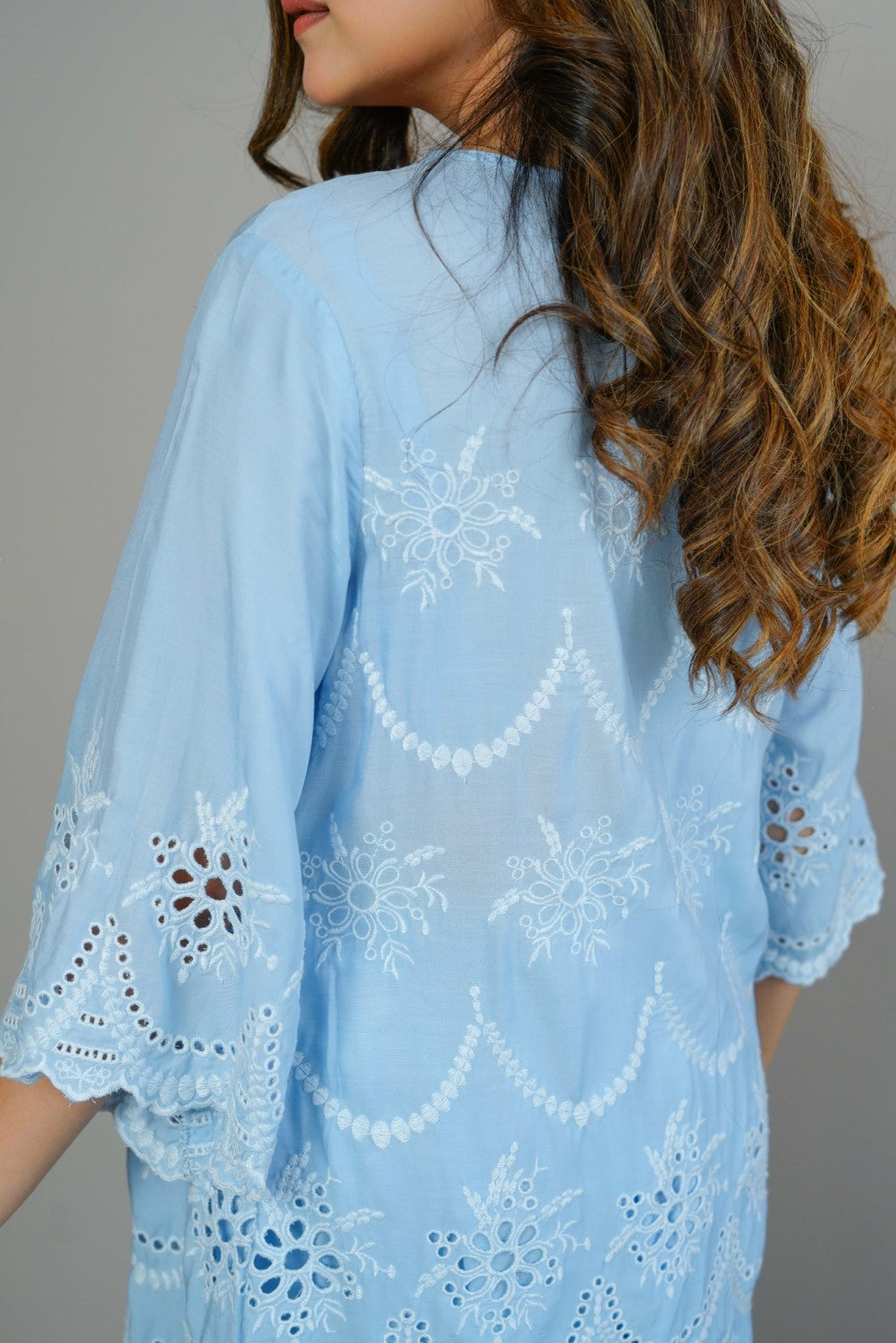 Powder Blue Cut-Work Set