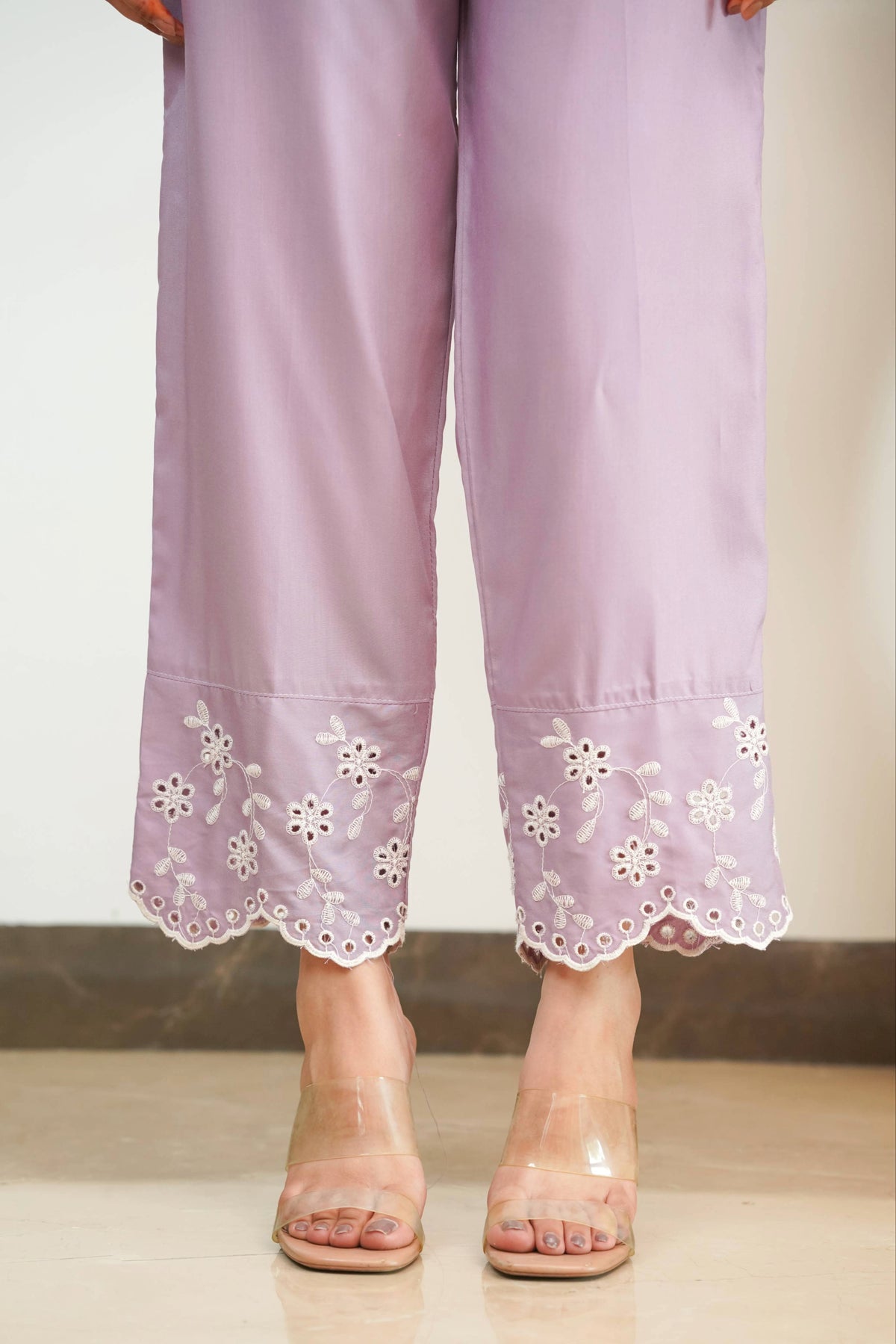 Mauve Cording Cut-Work Set