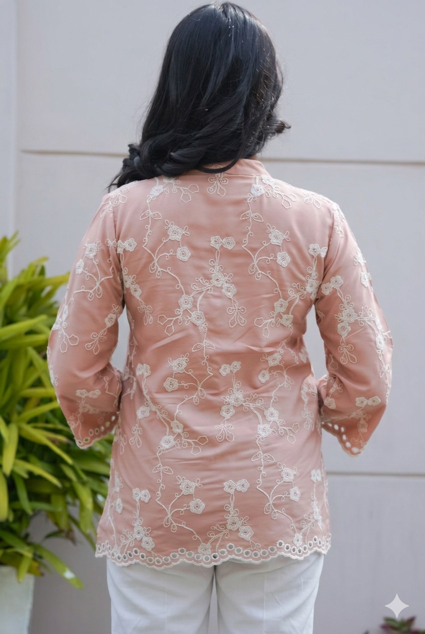 Biscotti Cording Cut-Work Top