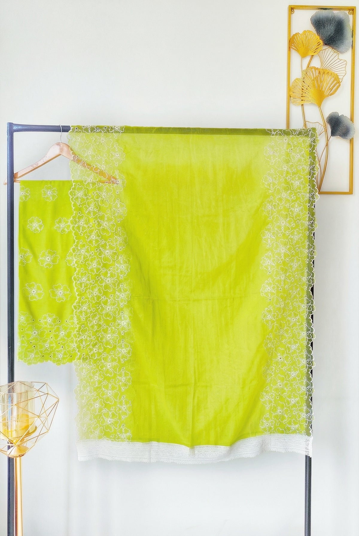 Lime Green Cut-Work Suit-Set