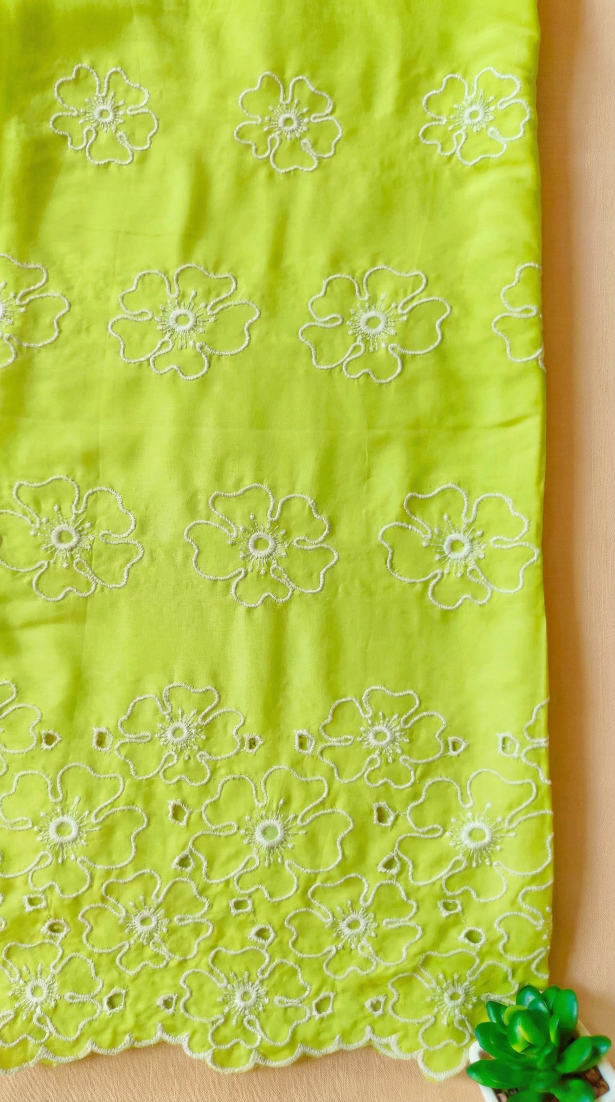 Lime Green Cut-Work Suit-Set