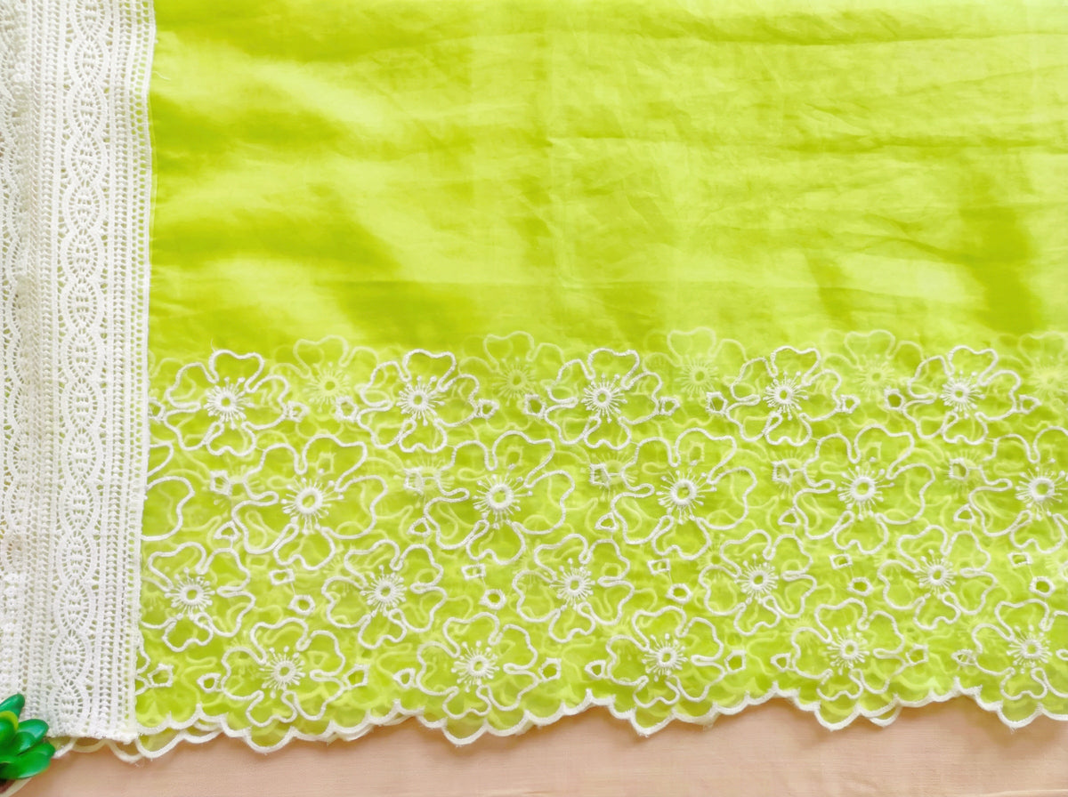 Lime Green Cut-Work Suit-Set