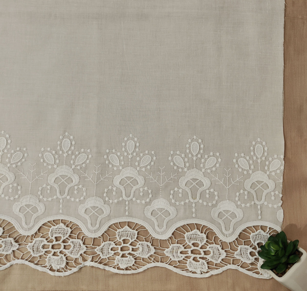 White Jasmine Cut-Work Palazzo