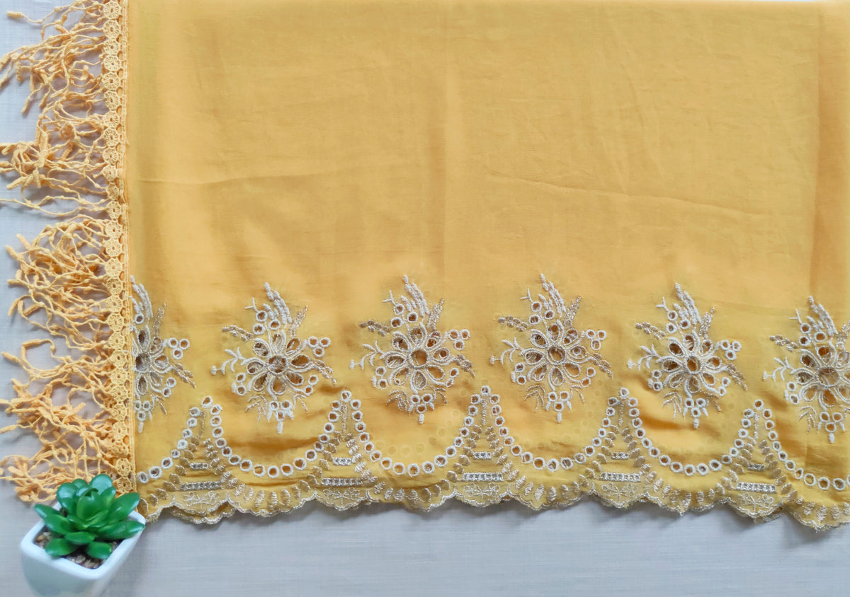 Royal Yellow Zari Cut-Work Suit-Set