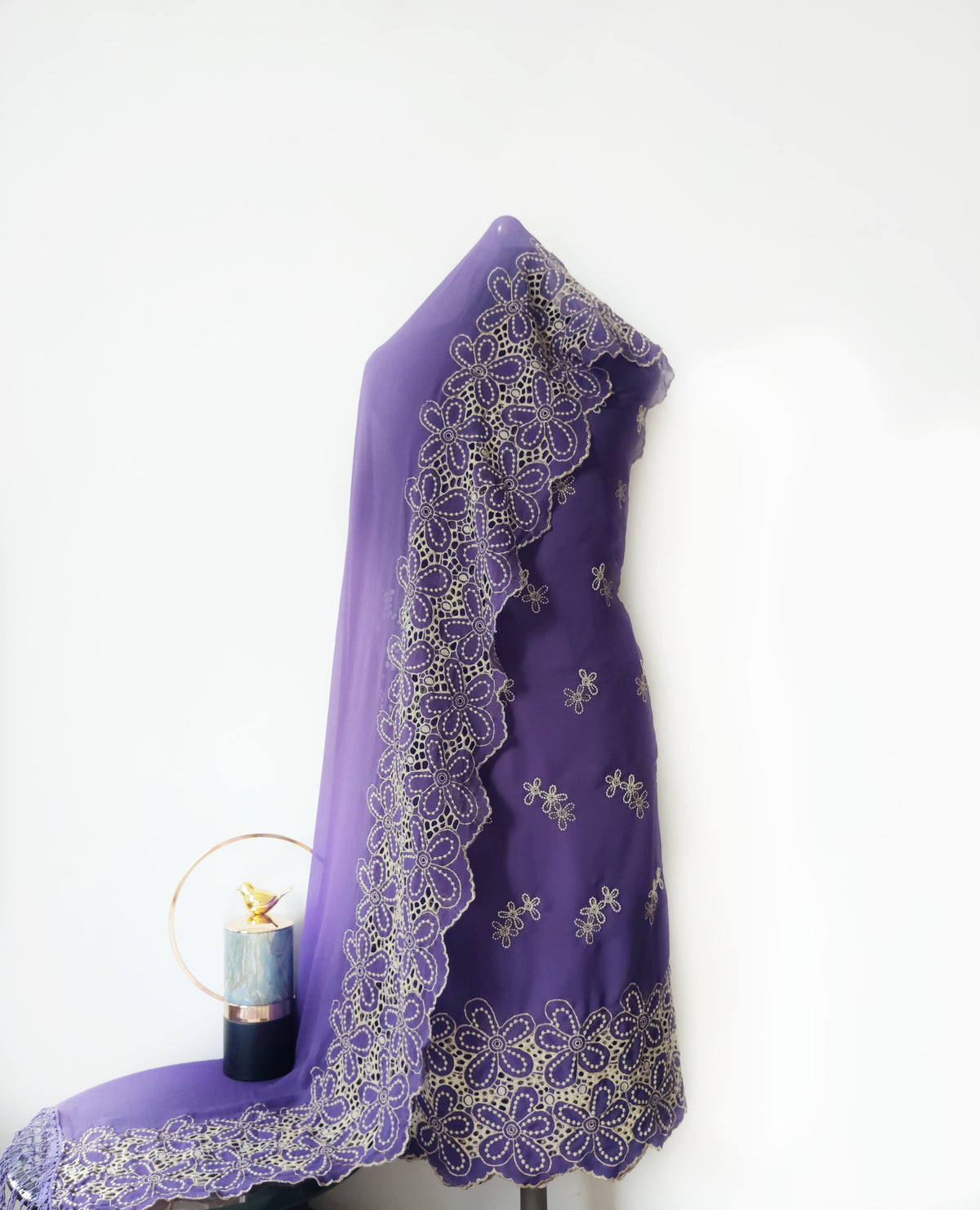 Violet Zari Cut-Work Georgette Suit-Set