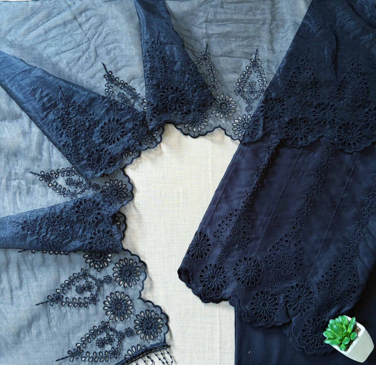 All Black Cut-Work Suit-Set