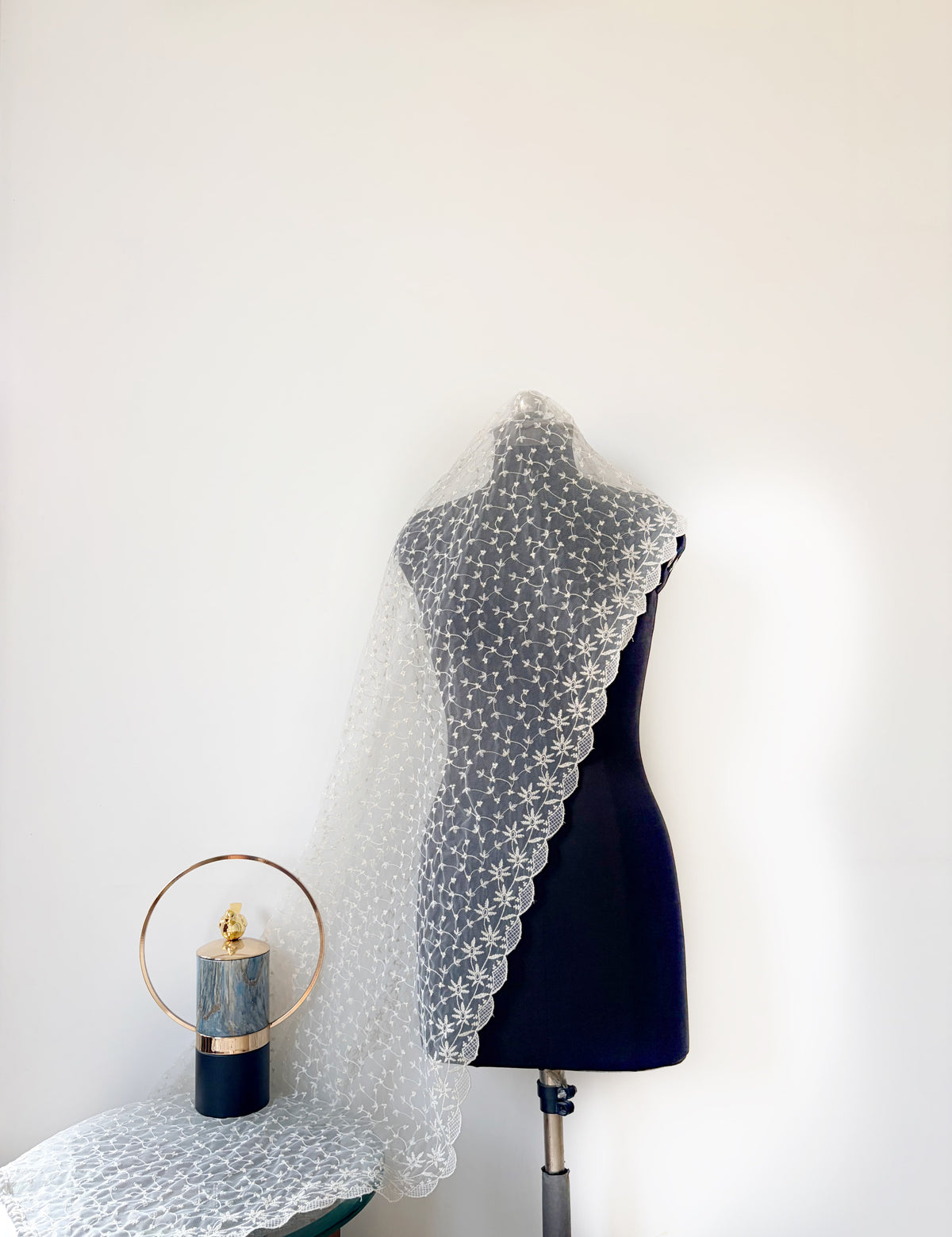 Flower Jaal Cut-Work Net Dupatta