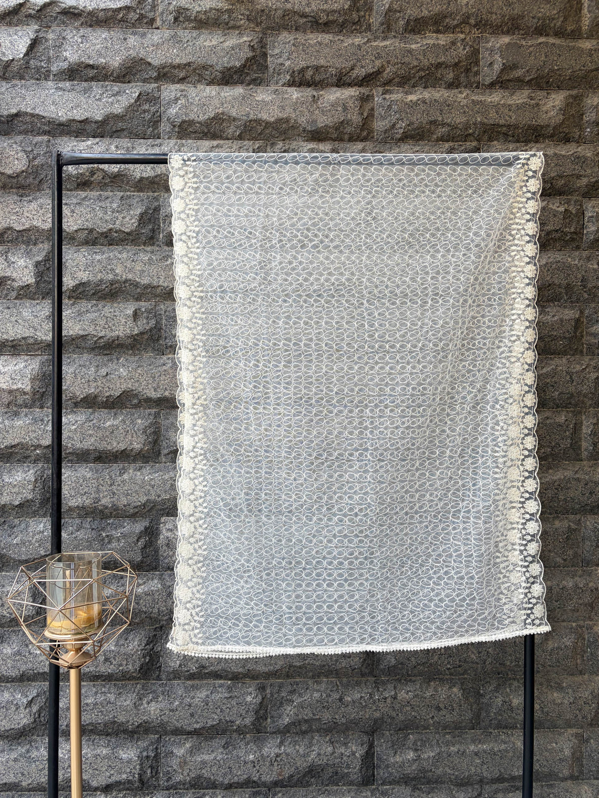 Oval Jaal Cut-Work Net Dupatta