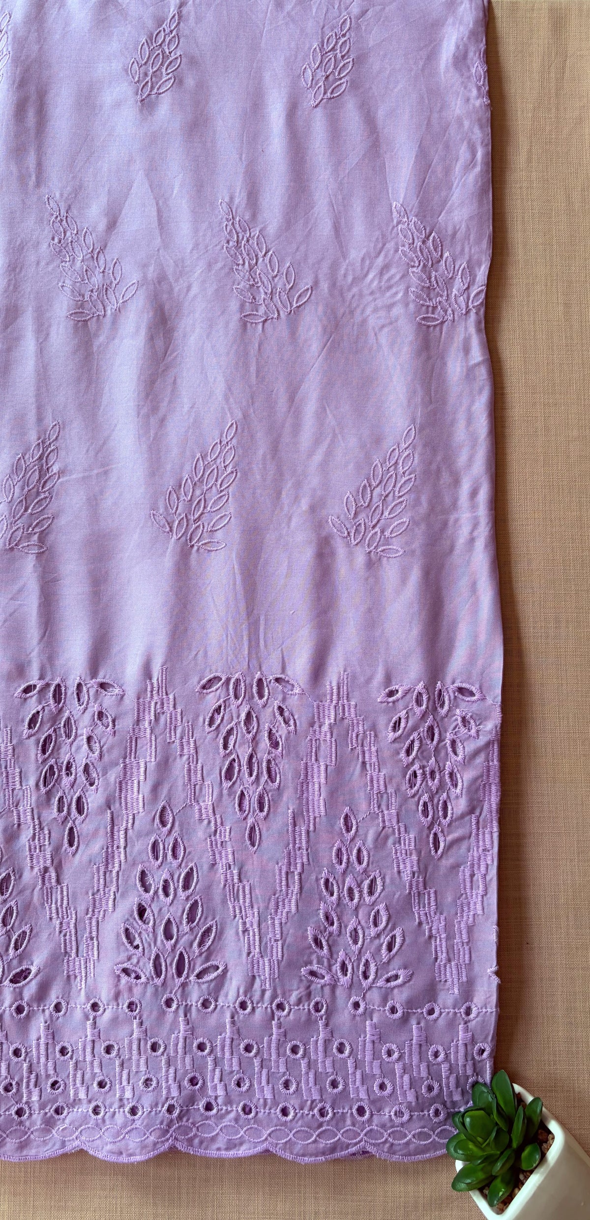 Lilac on Lilac Cut-Work Suit-Set