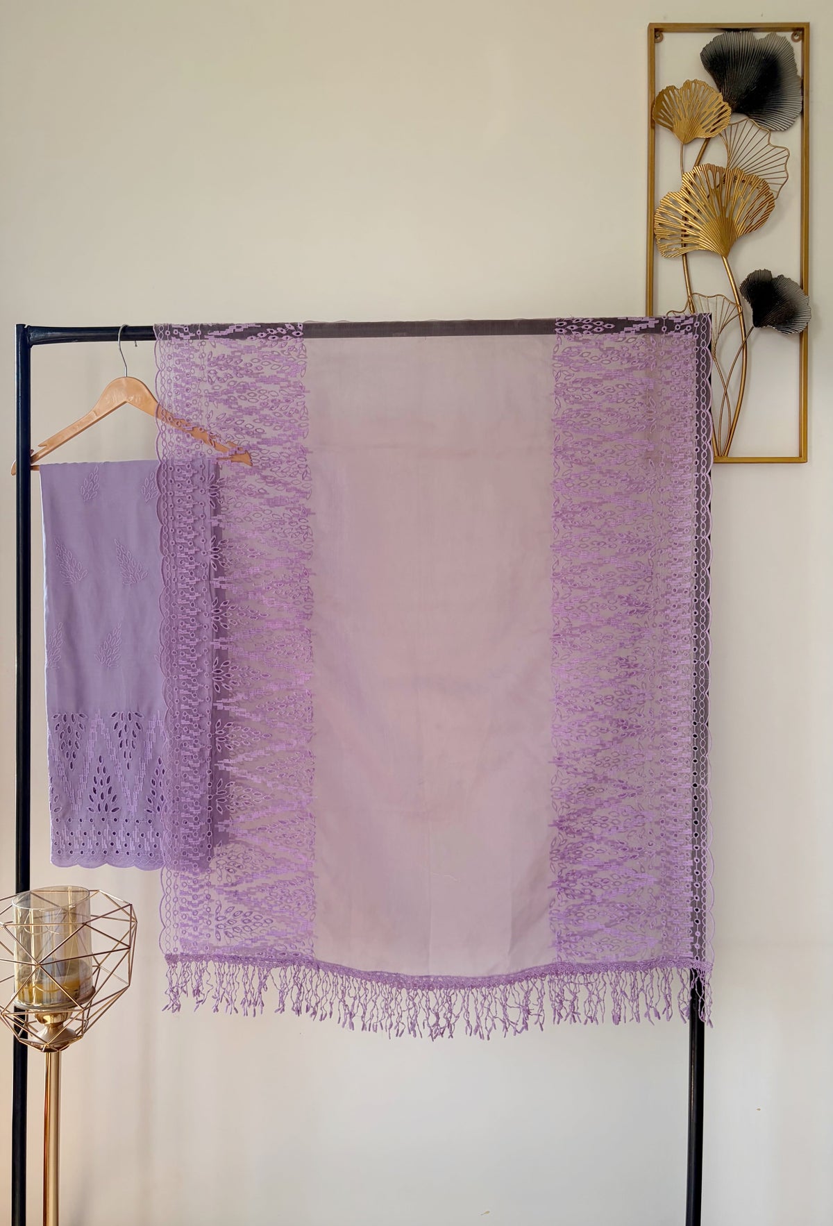 Lilac on Lilac Cut-Work Suit-Set