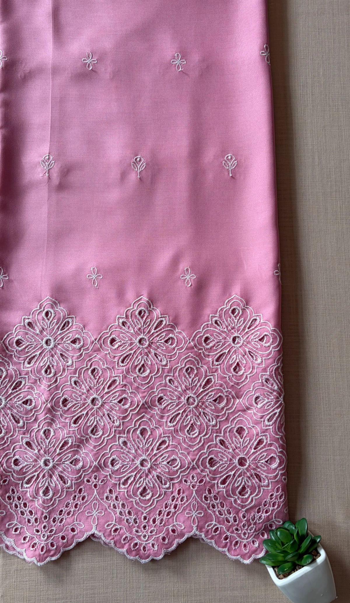 Dusty Pink Cut-Work Suit-Set