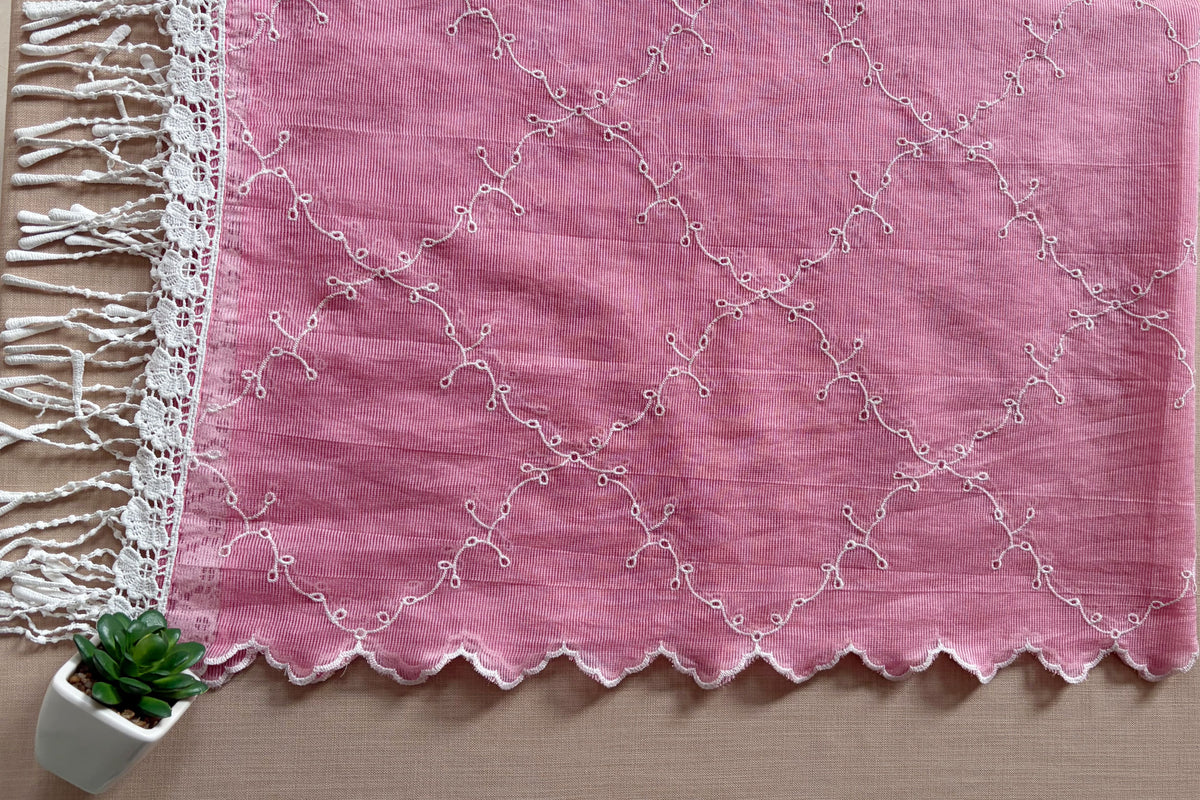 Dusty Pink Cut-Work Suit-Set