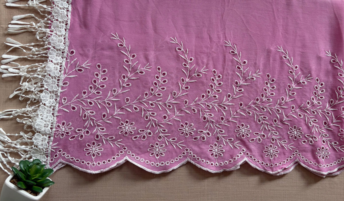 Ombre Pink Cut-Work Suit-Set