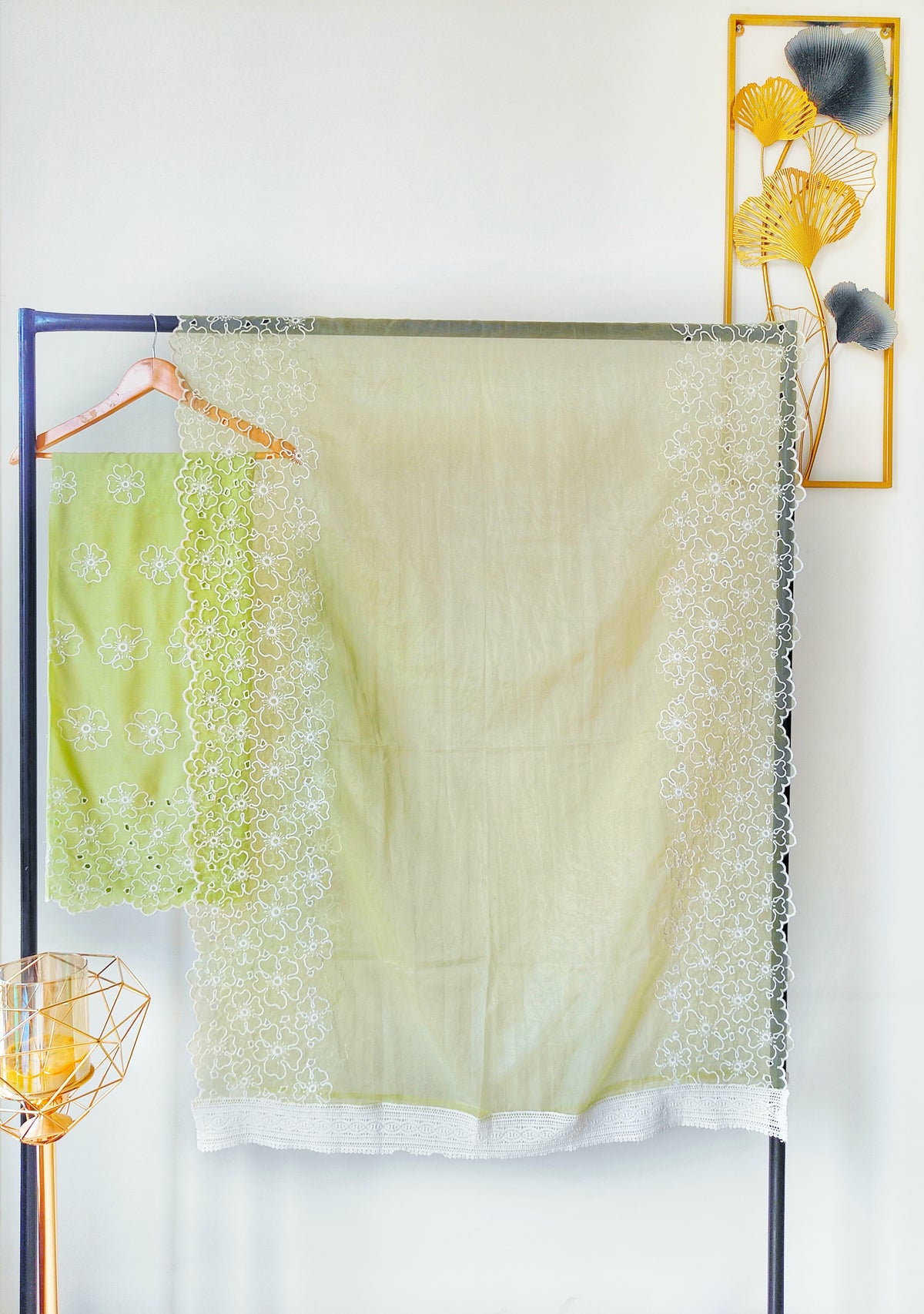 Lime Green Cut-Work Suit-Set