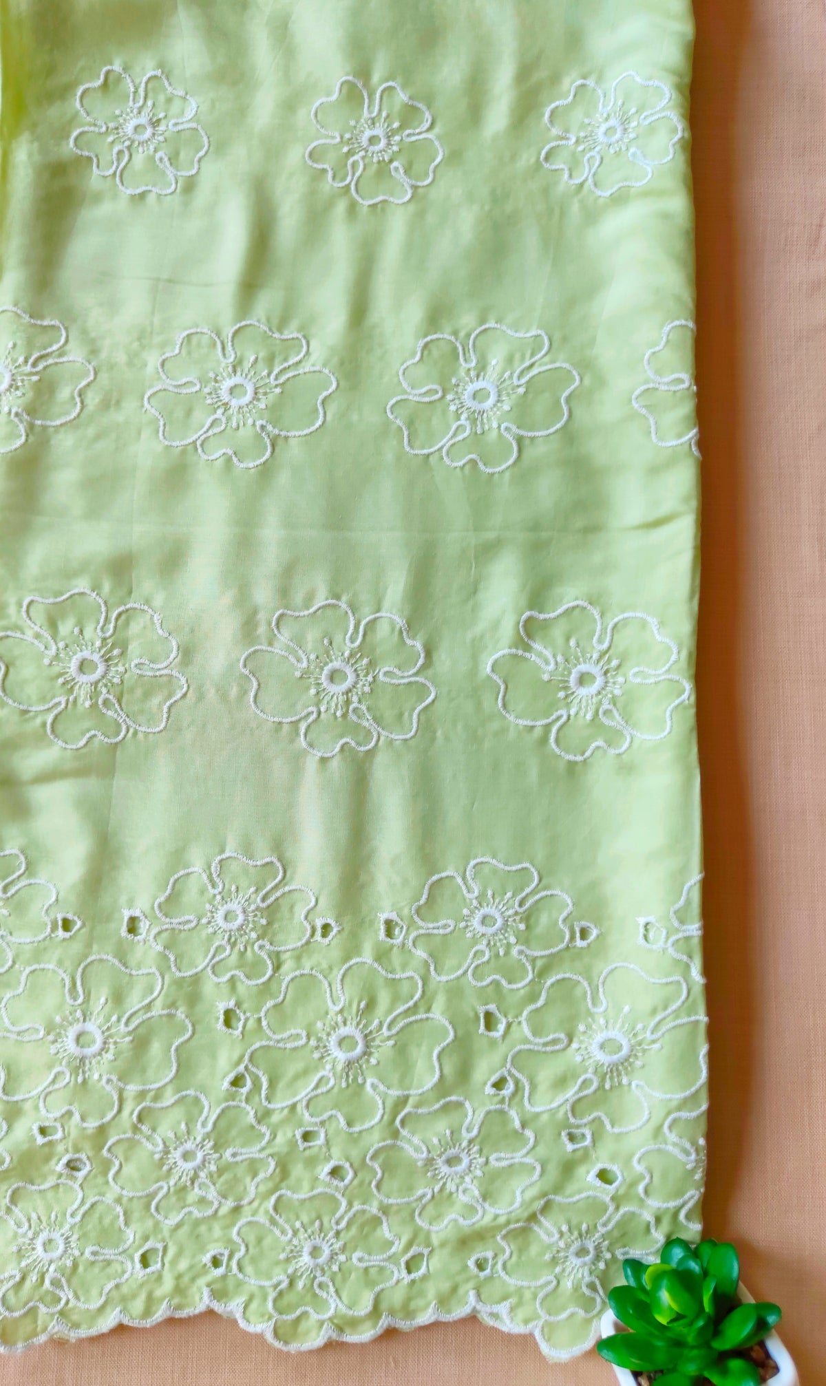 Lime Green Cut-Work Suit-Set