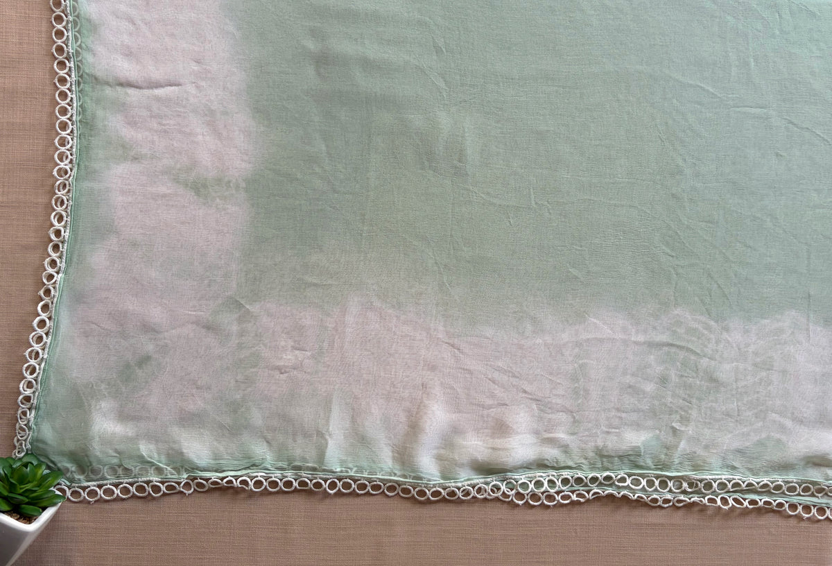 Olive Green Suit-Set with Tie & Dye Dupatta