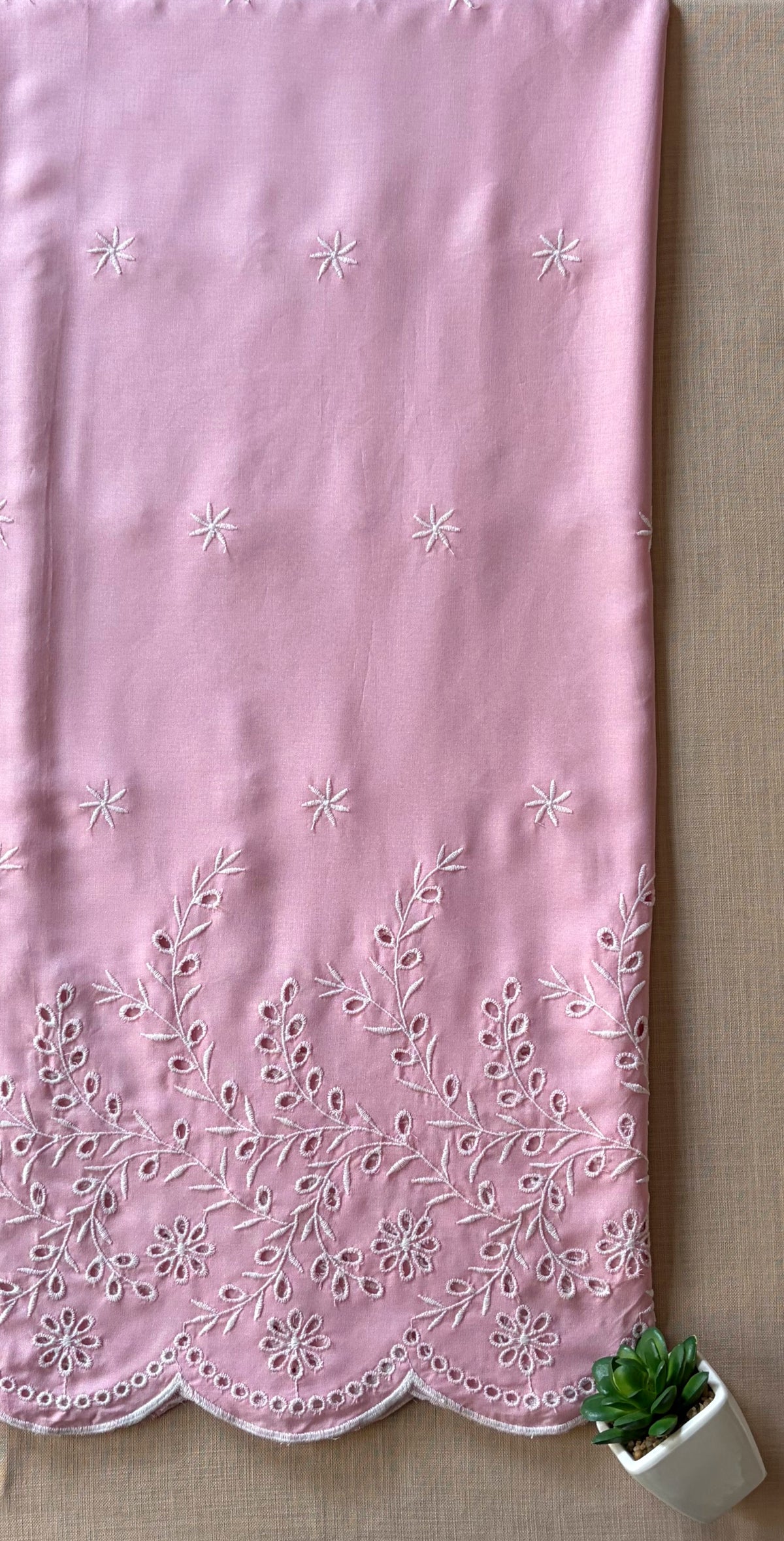 Dusty Pink Suit-Set with Tie & Dye Dupatta