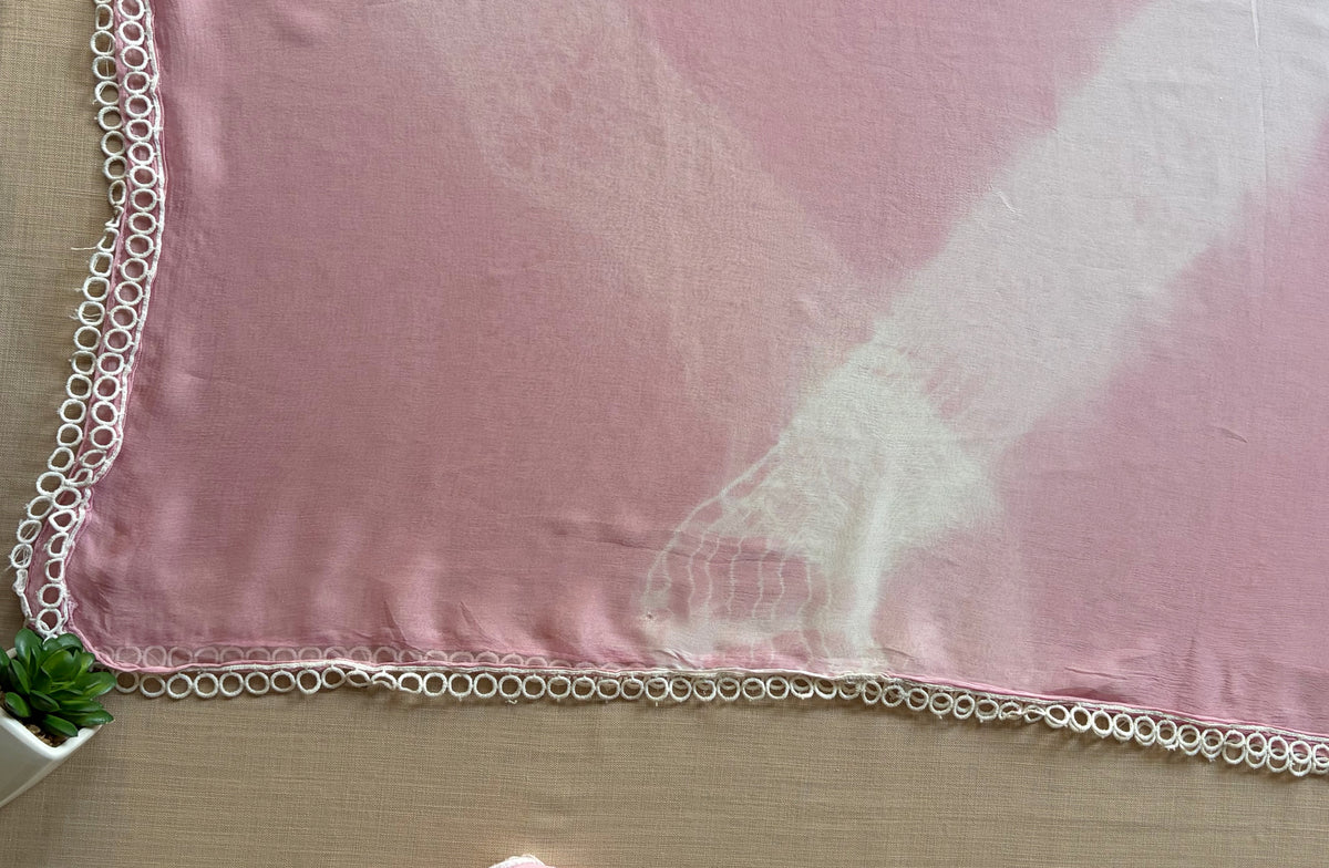 Dusty Pink Suit-Set with Tie & Dye Dupatta