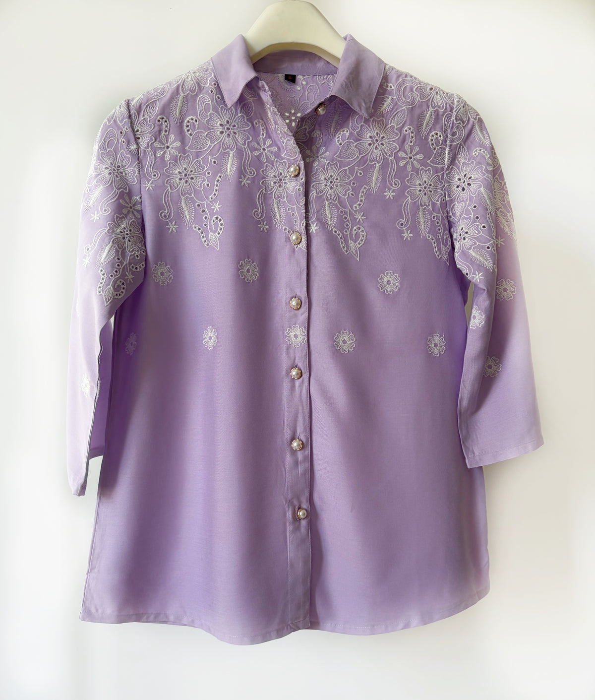 Lavender Cut-Work Top