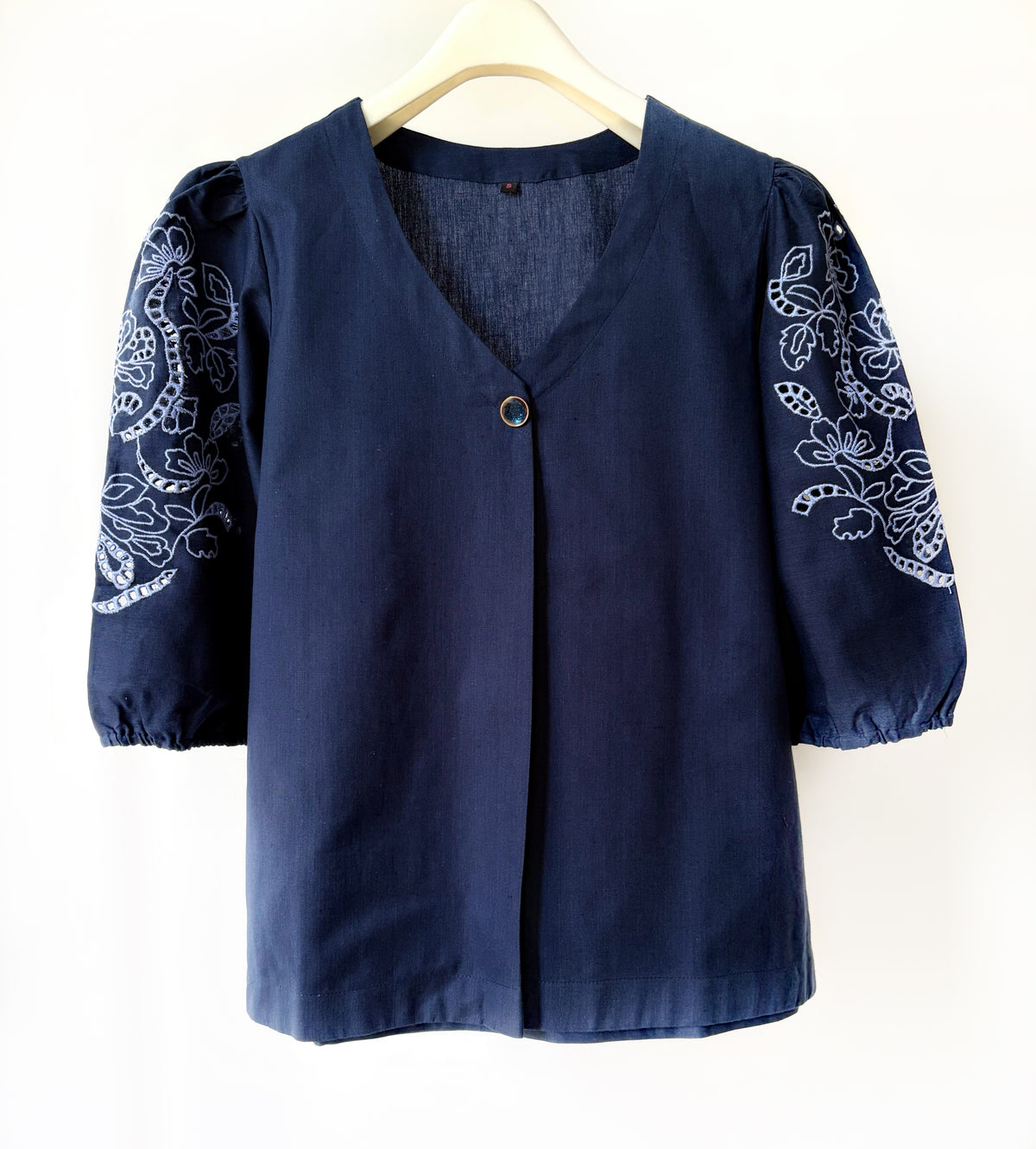 Midnight Blue Cut-Work Top