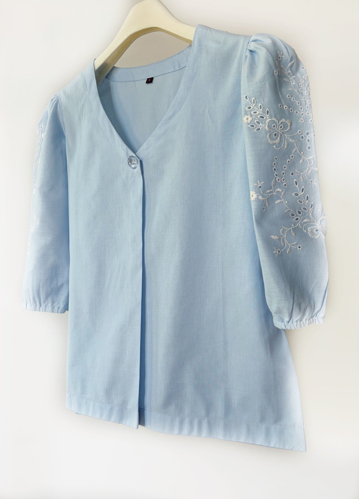 Powder Blue Cut-Work Top