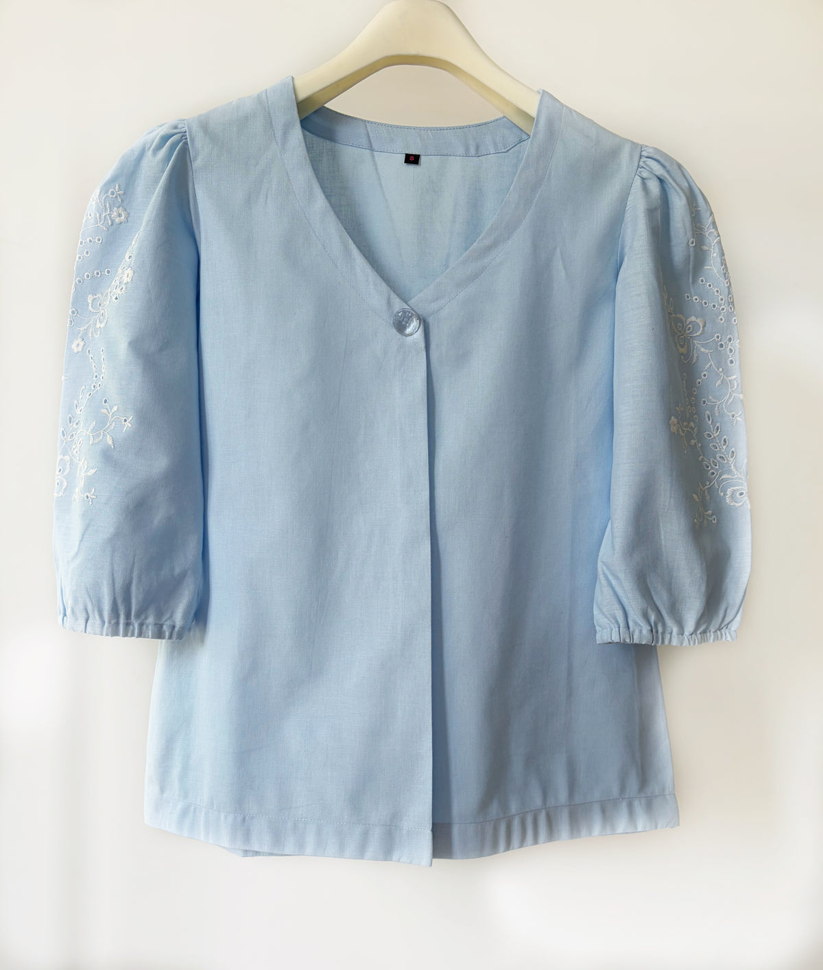 Powder Blue Cut-Work Top