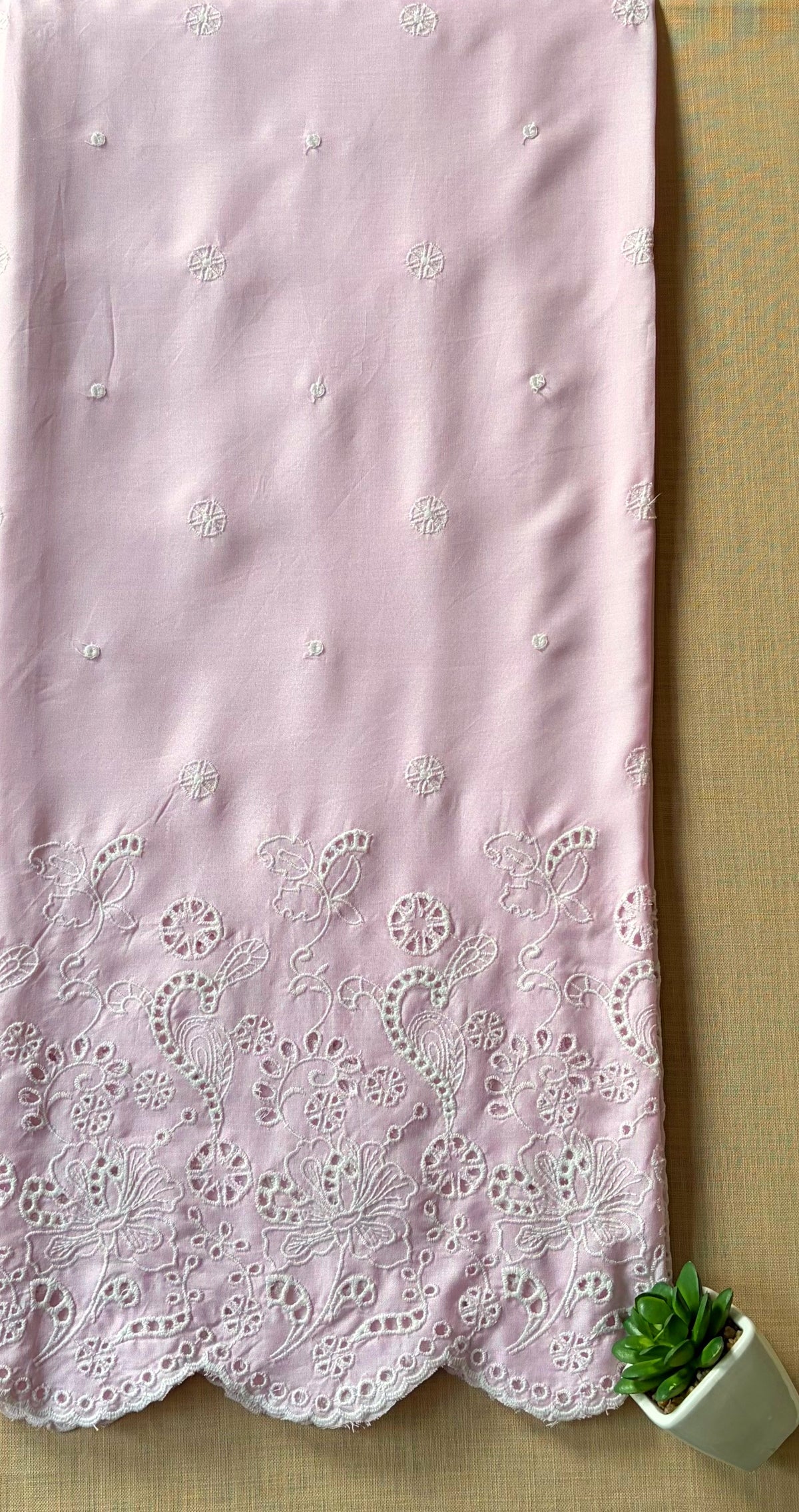 Baby Pink Cut-Work Suit-Set