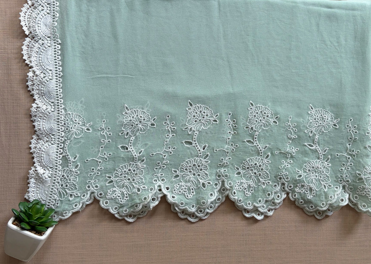 Teal Green Lily Cut-Work Suit-Set