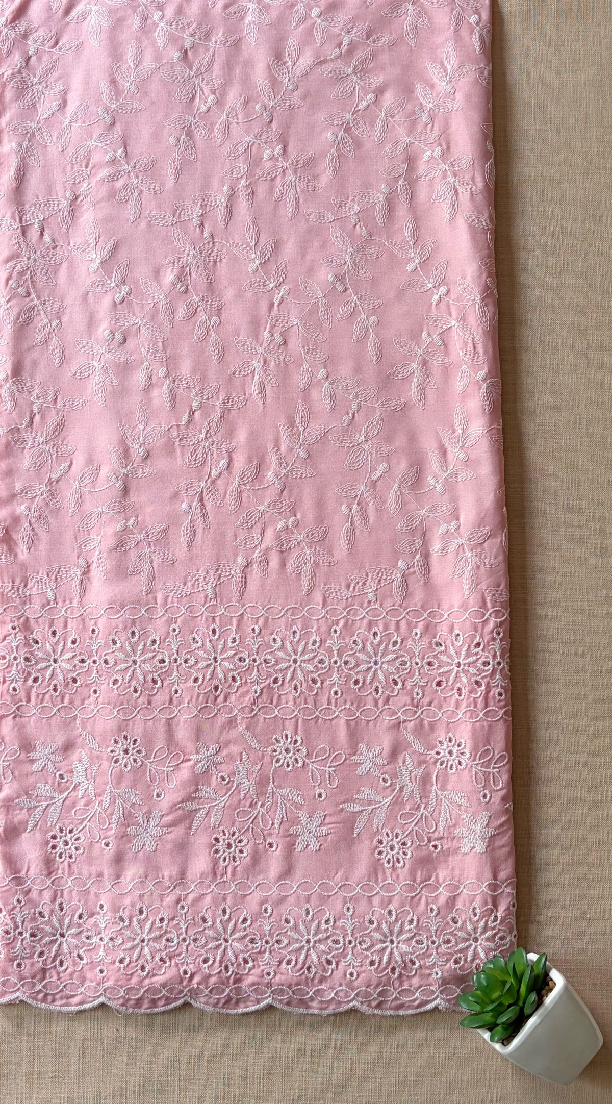 Dusty Pink Jaal Cut-Work Suit-Set