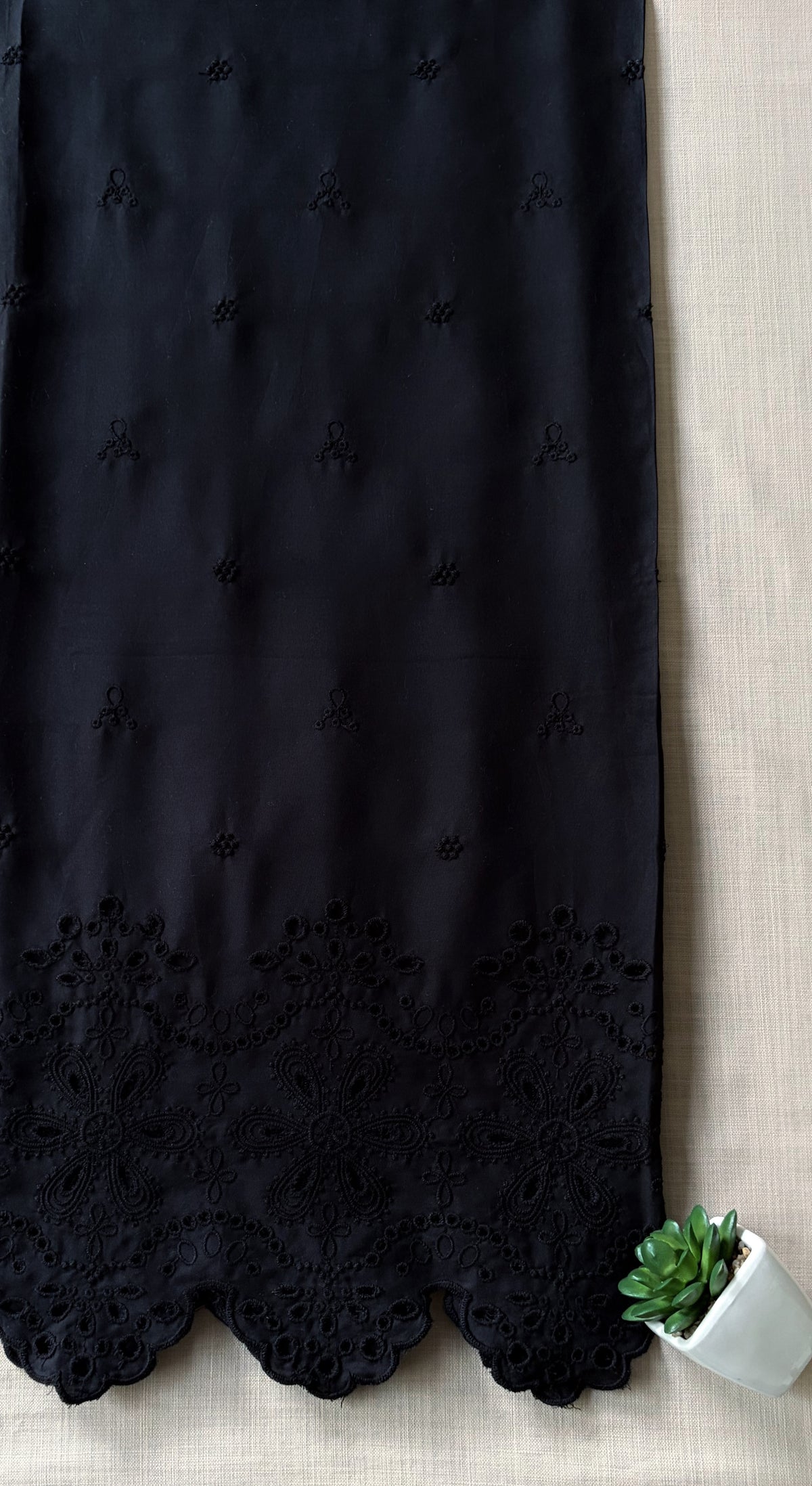 All Black Sunflower Cut-Work Suit-Set