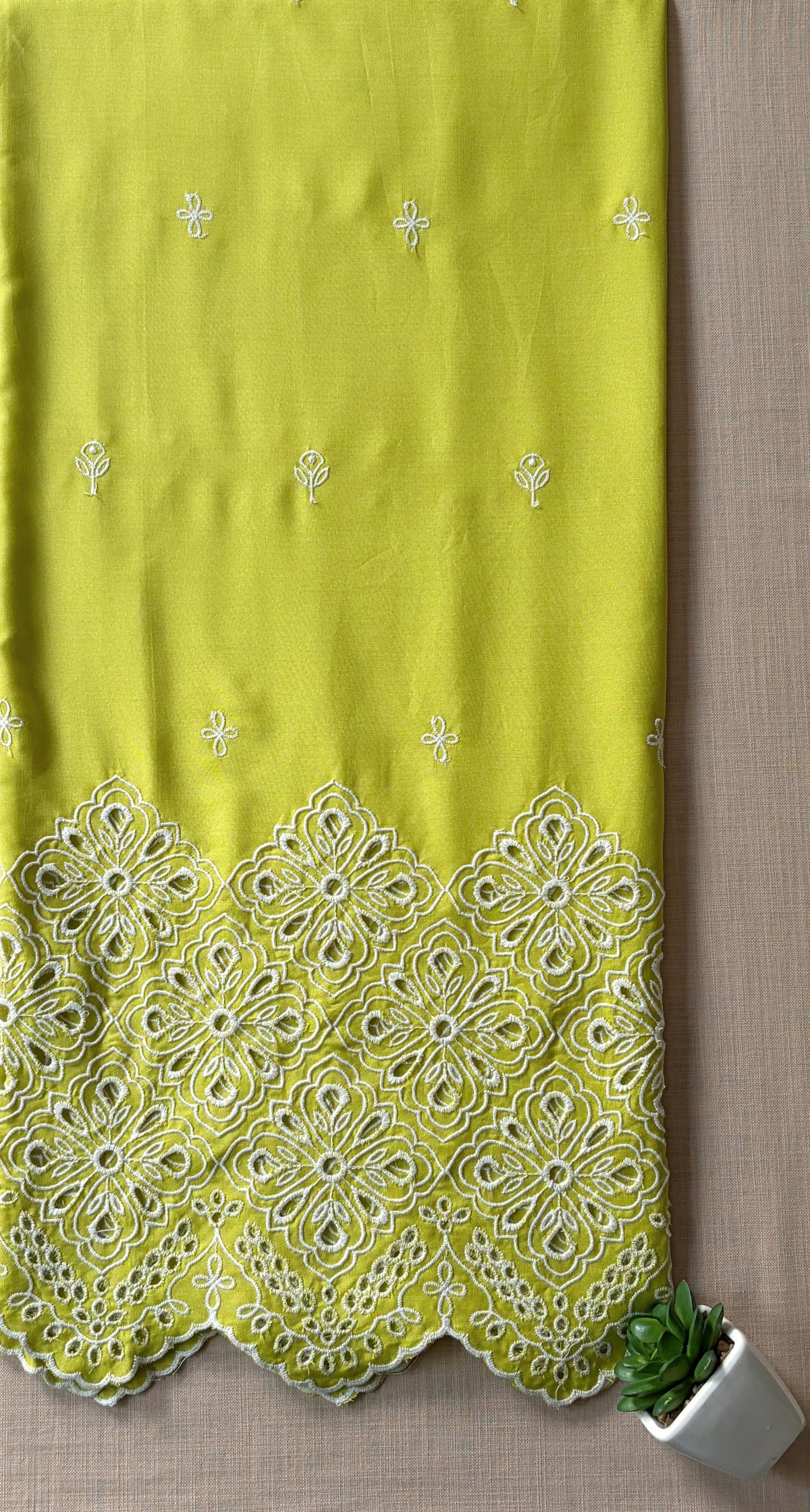 Lime Green Cut-Work Suit-Set (2)