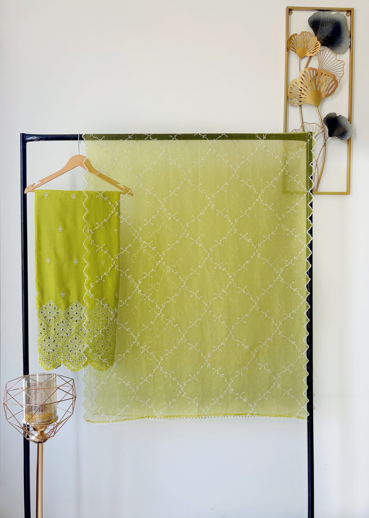 Lime Green Cut-Work Suit-Set (2)