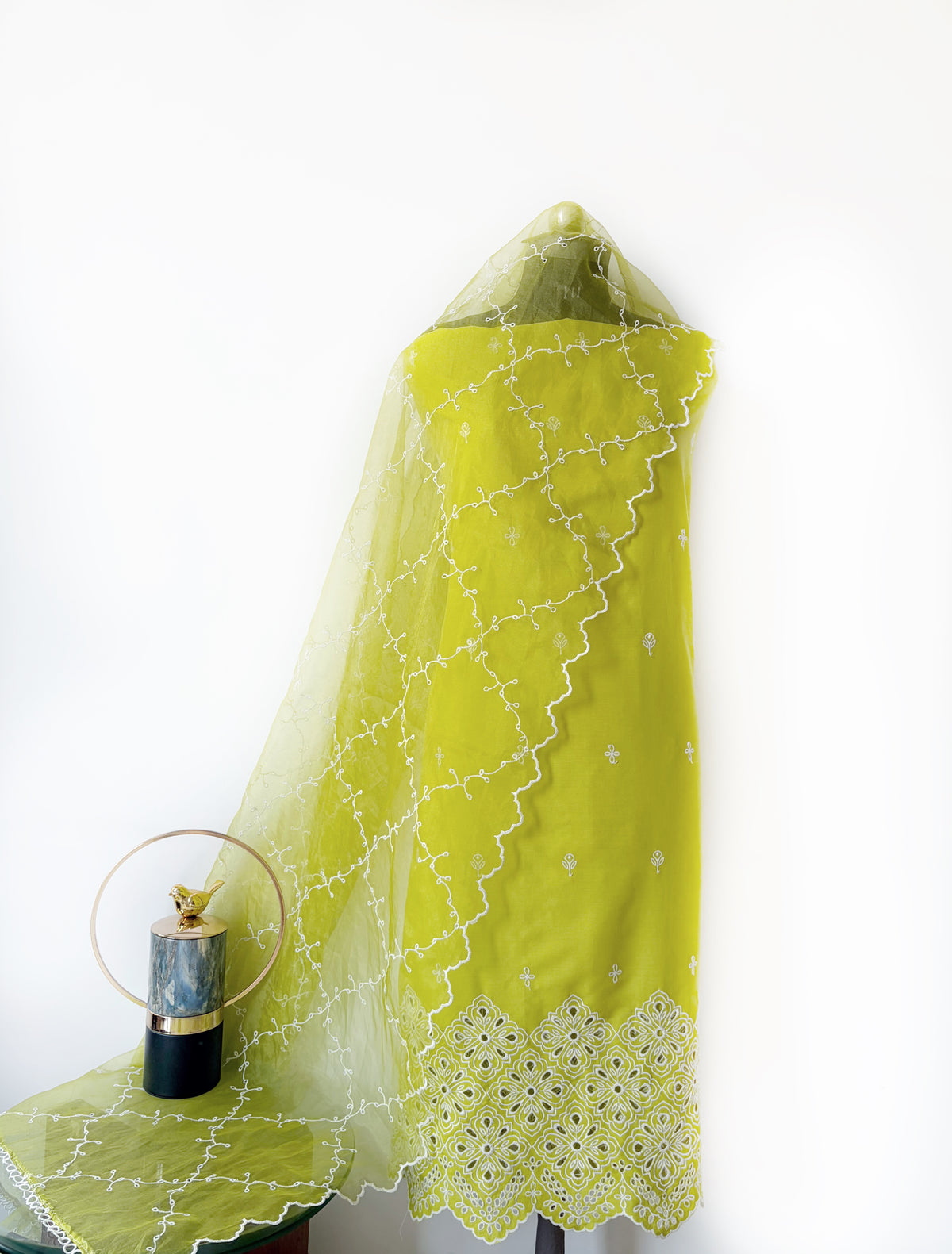 Lime Green Cut-Work Suit-Set (2)