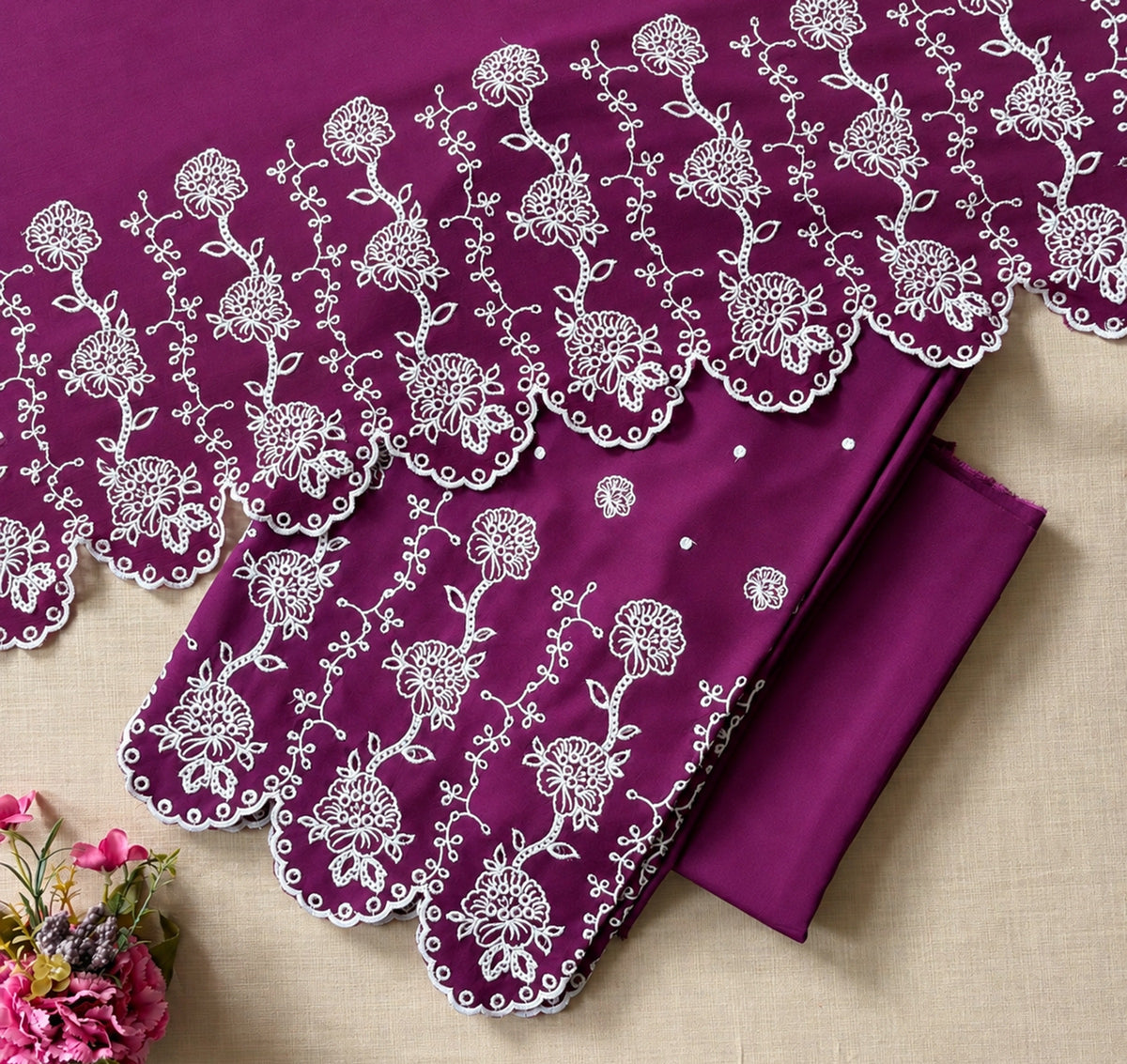 Vine Cut-Work Suit-Set
