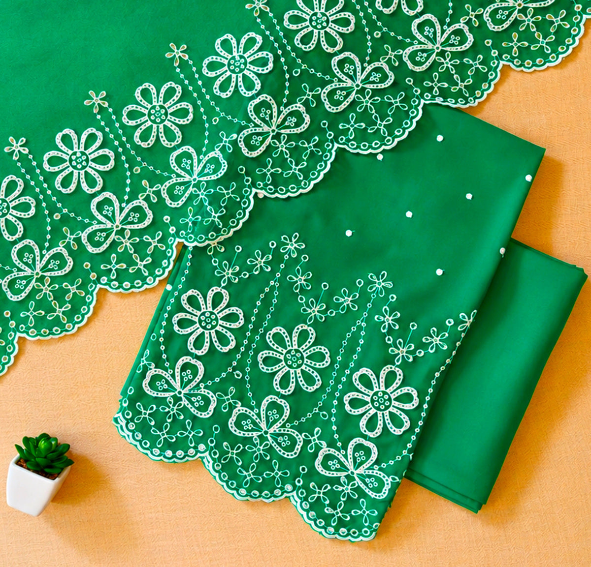 Emerald Green Cut-Work Suit-Set