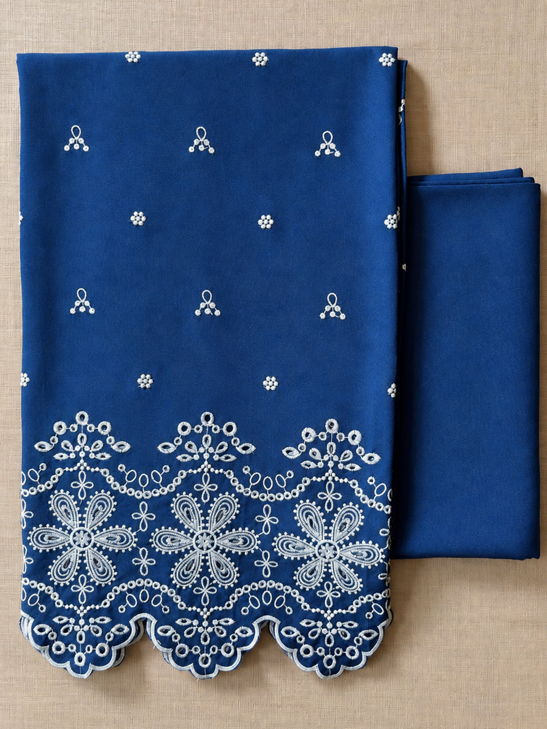 Midnight Blue Cut-Work Suit-Set